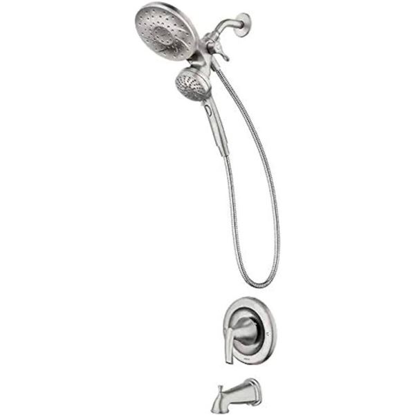 Moen Magnetix 82137SRN Graeden Spot Resist Brushed Nickel 1-Handle Bathtub and Shower Faucet with Va