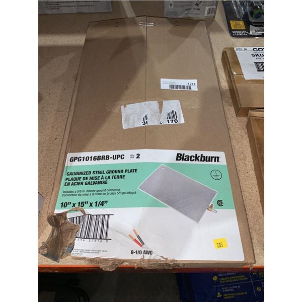 Blackburn Galvanized Steel Ground Plate 10x15x1/4 Inches