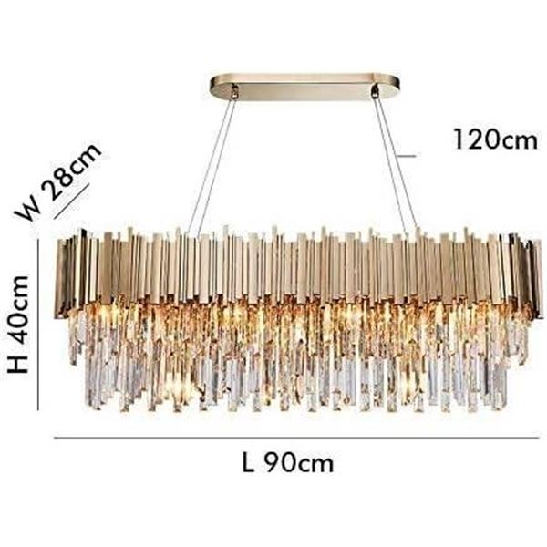 Phube Lighting Gold Crystal Chandelier Luxury Modern Suspension Pendant Light Elegant Ceiling Lamp L
