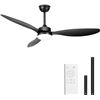 Image 1 : Ohniyou 52” Ceiling Fan with Light and Remote,Black Ceiling Fans with Light and Remote Cont