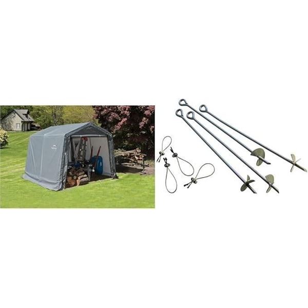 ShelterLogic 10′ x 10′ Shed-in-a-Box All Season Steel Metal Frame Peak Roof Outdoo