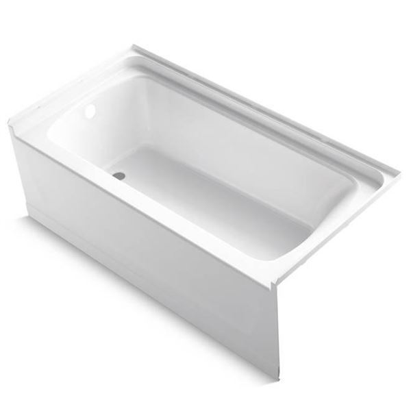 Ensemble Sterling 30-in x 60-in White Solid Surface Rectangular Bathtub with Left-Hand Drain Model #
