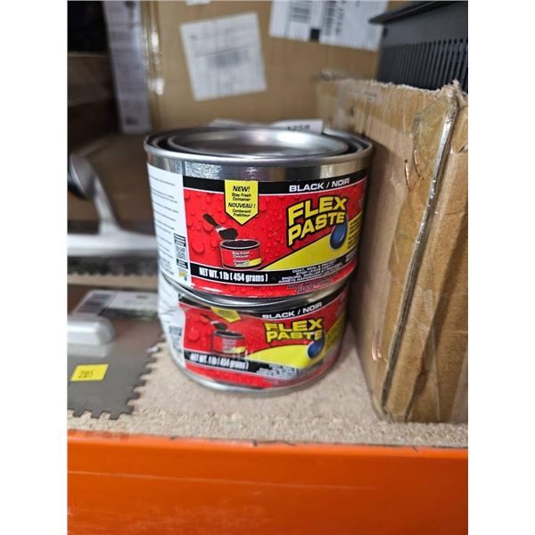 Two Cans of Black Flex Paste, 1 lb Each