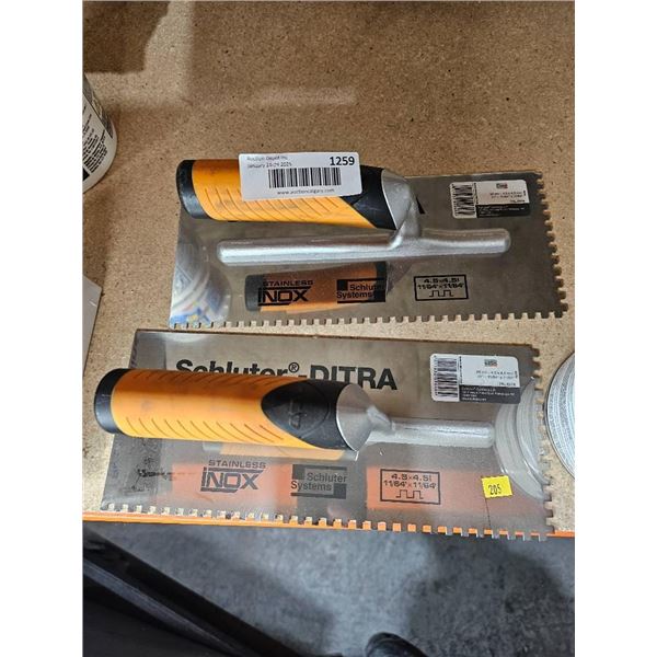 Schluter Systems Stainless Steel Trowel Set Lot of 2