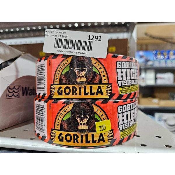 Two Rolls of Blaze Orange Gorilla High Visibility Tape