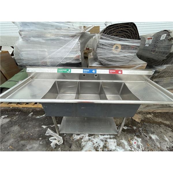 Klinger’s Trading ECS32D 3-Compartment Stainless Steel Sink