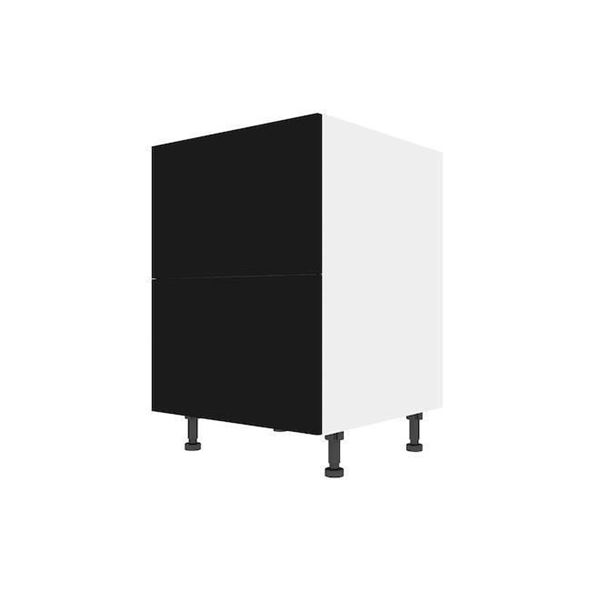 Eklipse Onyx 24-in 2-Drawer Matte Black Polymer Base Cabinet