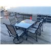 Image 2 : 7-Piece Outdoor Patio Dining Set with Glass Table 40″ x 66″