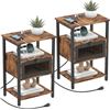 Image 1 : DOMYDEVM Set of 2 Nightstands with Charging Station for