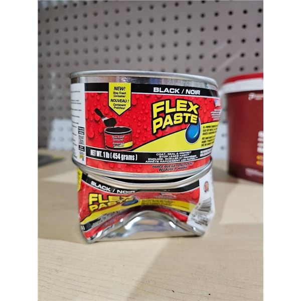 Two Cans of Flex Paste, Black, 1 lb Each