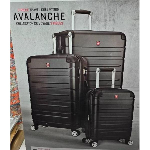 SwissGear Avalanche 3-Piece Luggage Set in Black