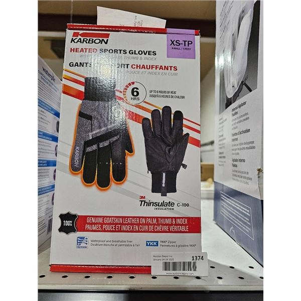 Karbon Heated Sports Gloves with Thinsulate, Size XS-TP