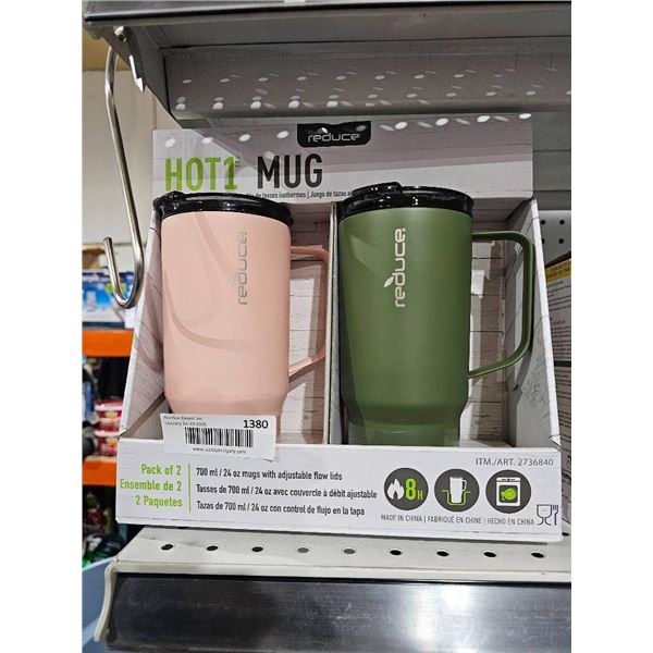 Reduce Hot1 Mug Set in Pink and Green