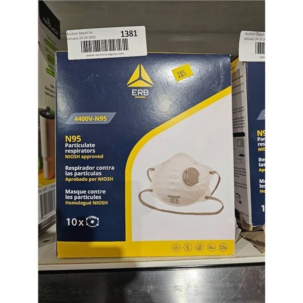 ERB 4400V-N95 Particulate Respirators, Box of 10