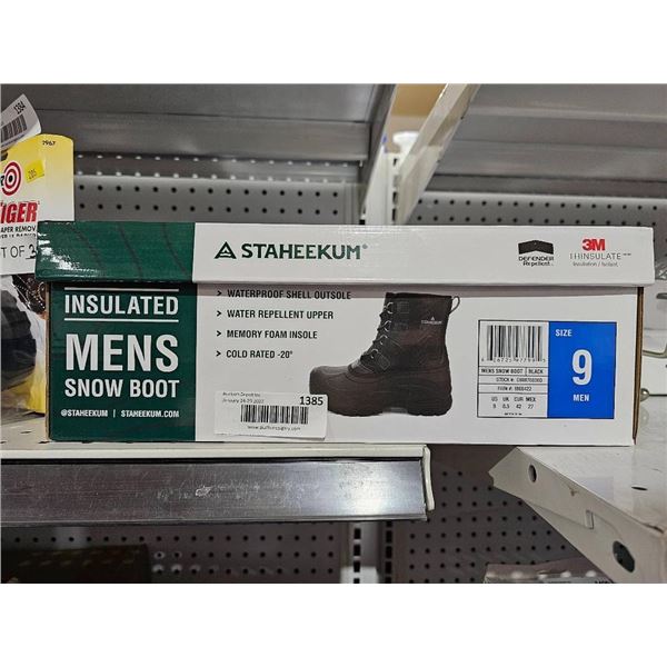 Staheekum Men’s Insulated Snow Boots, Size 9, Black