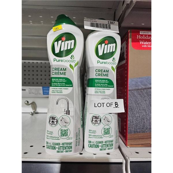 Lot of 8, 500ml Vim Pure Boost Cream Cleaner Bottles