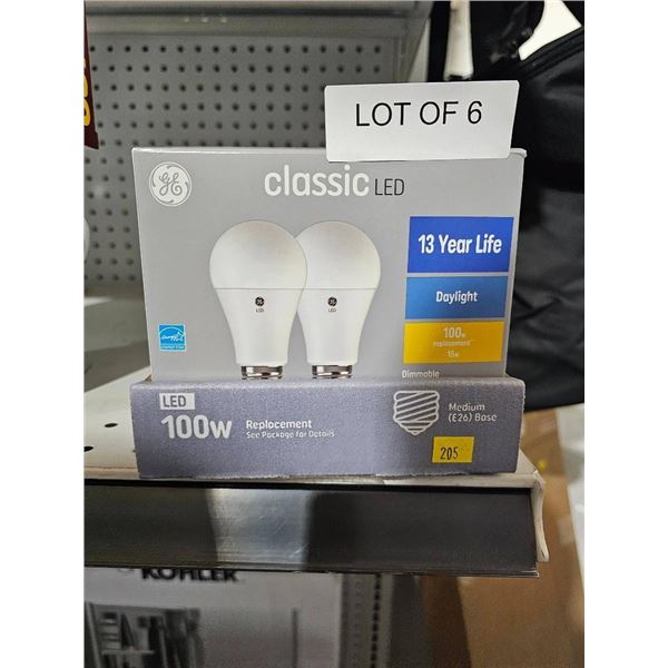 Lot of 6 GE Classic LED Light Bulb Boxes