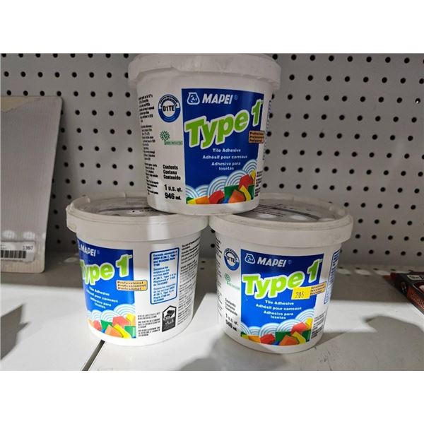 Mapei Type 1 Tile Adhesive, 1 Gallon Containers 3x946ml