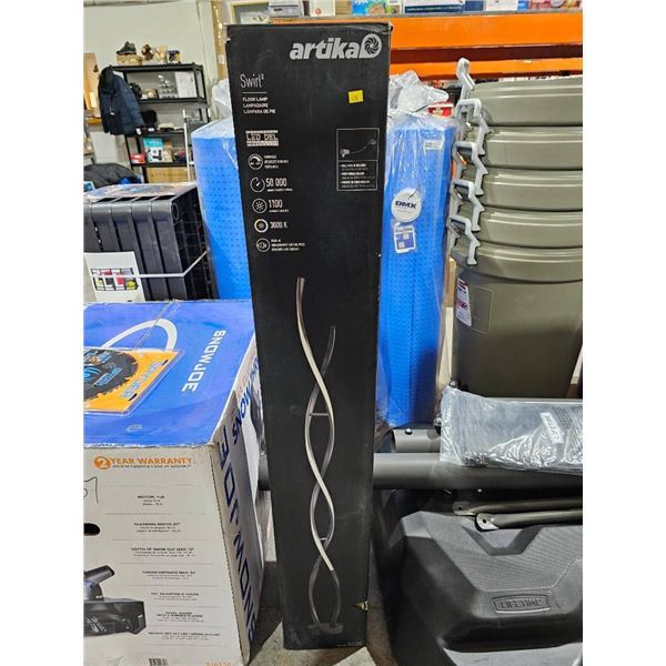 Artika Swirl LED Floor Lamp, Black Finish