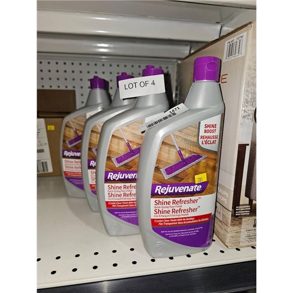Lot of 4 Rejuvenate Shine Refresher Floor Polish Bottles