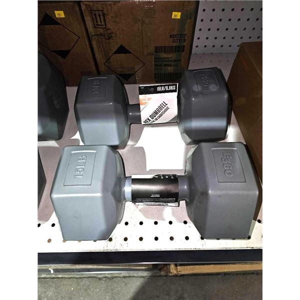Set of 2 Hex Dumbbells with Rubber Coating