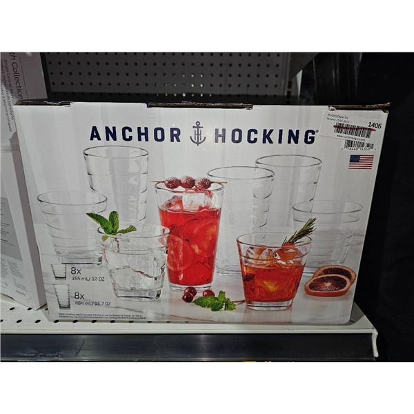 Anchor Hocking 16-Piece Glass Tumbler Set