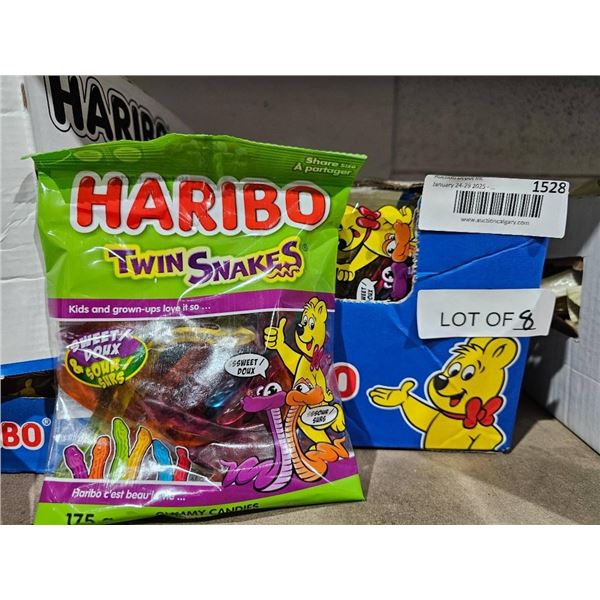 Haribo Twin Snakes Gummy Candy Lot of 8x175g