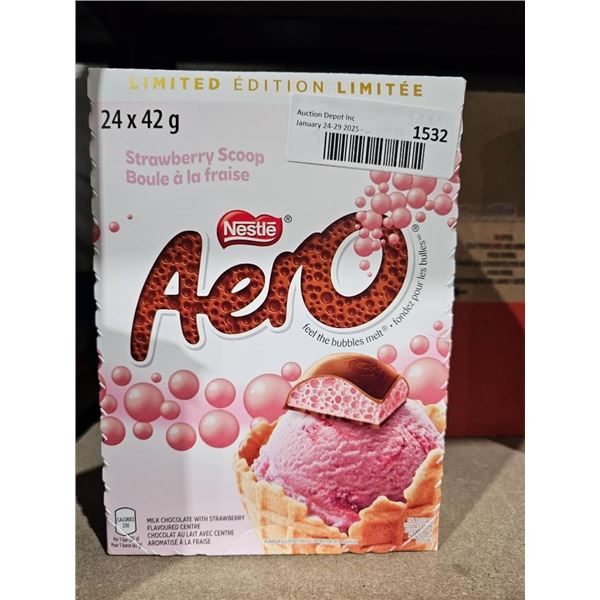 Nestle Aero Strawberry Scoop Chocolate Bars 24 Pack