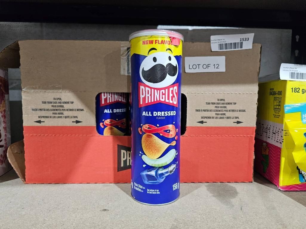 Pringles All Dressed Chips Canister Packaging 12x156g Pringles All Dressed Chips Canister Packaging 12x156g