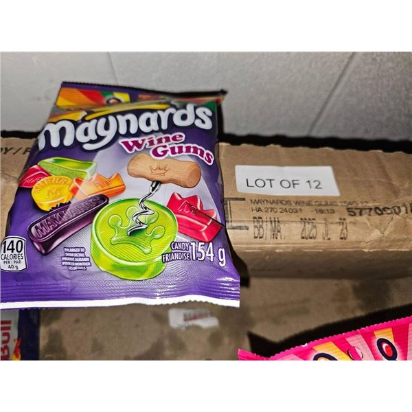 Lot of 12 Maynards Wine Gums Candy, 154g Each
