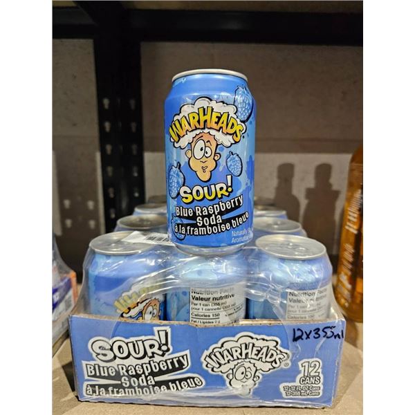 Warheads Sour Blue Raspberry Soda 12x355ml
