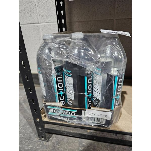 Lot of 12 Action Alkaline Water Bottles, 1L Each