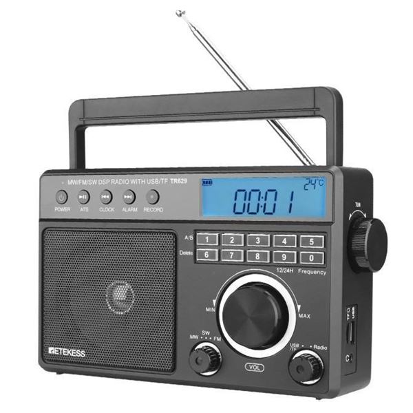 Retekess TR629 Radio AM FM, Portable Radio Support Recording,USB TF Card, FM Radio Powered by Batter