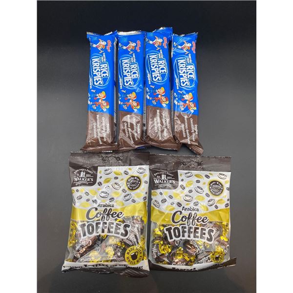 Kelloggs Rice Krispies Square Double Chocolaty Chunk 4x85g Walkers Arabica Coffee Toffees 2x150g - L