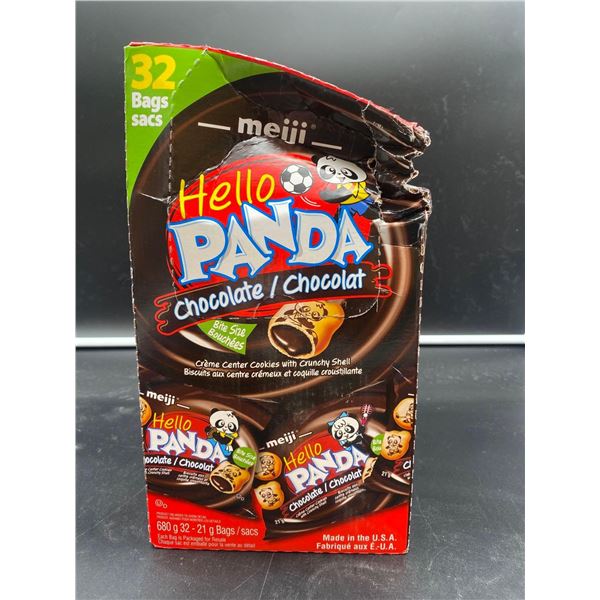 Meiji Hello Panda Chocolate Creme Center Cookies with crunchy shell 32x21g