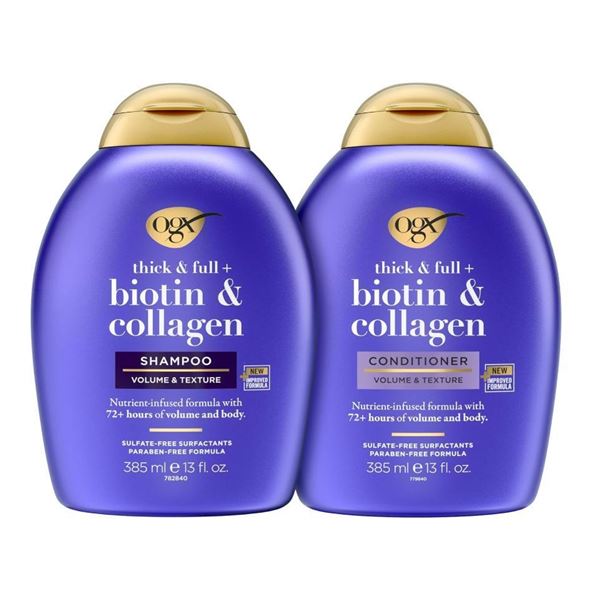 OGX Biotin & Collagen Set, 1 Shampoo + 1 Conditioner, 13 Ounces