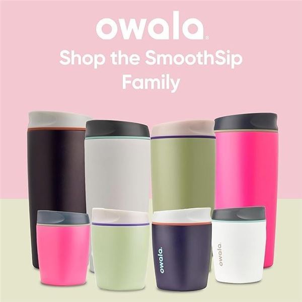 Owala SmoothSip Insulated Stainless Steel Coffee Tumbler, Reusable Iced Coffee Cup, Hot Coffee Trave