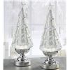 Image 1 : Set of Two Lighted Glitter Trees with Silver Base