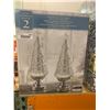 Image 2 : Set of Two Lighted Glitter Trees with Silver Base