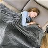 Image 1 : Gray 100% Polyester Heated Blanket