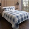 Image 1 : Roots Gray and White Plaid Comforter with 2 Pillow Cases Queen Size (STOCK PHOTO MAY NOT MATCH EXACT