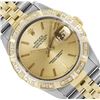 Image 1 : Rolex Mens Two Tone Champagne Index Dial 18K Yellow Gold Pyramid Diamond Bezel W