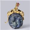 Image 1 : Antique Chinese Sapphire & Gold Pendant by Carlo Rici