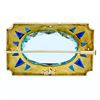 Image 2 : Antique Edwardian 18K Gold Large Oval Triangular Blue Stone & Diamond Brooch Pin