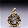 Image 1 : 18K Yellow Gold Pendant with Iolite Cabochons & Sterling Silver Insert