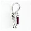 Image 6 : Vintage 18k White Gold 3.34 ctw GIA Oval Ruby Solitaire Diamond Enhancer Pendant