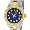 Image 1 : Rolex Ladies Quickset Two Tone Blue Vignette Diamond Datejust Wristwatch 26MM