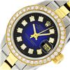 Image 2 : Rolex Ladies Quickset Two Tone Blue Vignette Diamond Datejust Wristwatch 26MM