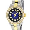 Image 3 : Rolex Ladies Quickset Two Tone Blue Vignette Diamond Datejust Wristwatch 26MM