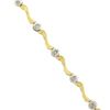 Image 3 : 14k TT Gold 0.25 ctw Bezel Set Diamond w/ Twisted Polished Link 7" Chain Bracele